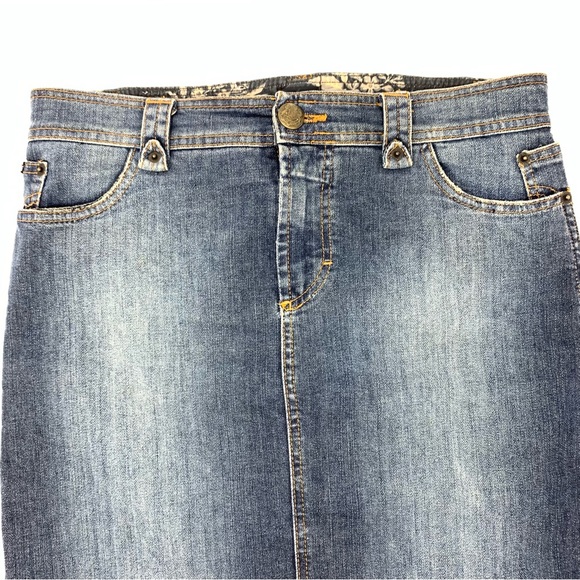 Dolce & Gabbana I ❤️ D&G Vintage Denim Knee Length Pencil Skirt Size Small - Picture 6 of 13